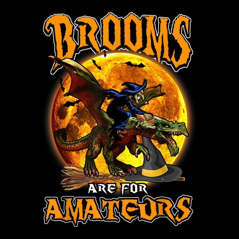 Brooms Are For Amateurs Witch Riding Dragon Halloween V-Neck Tee by Sombre | Artistshot