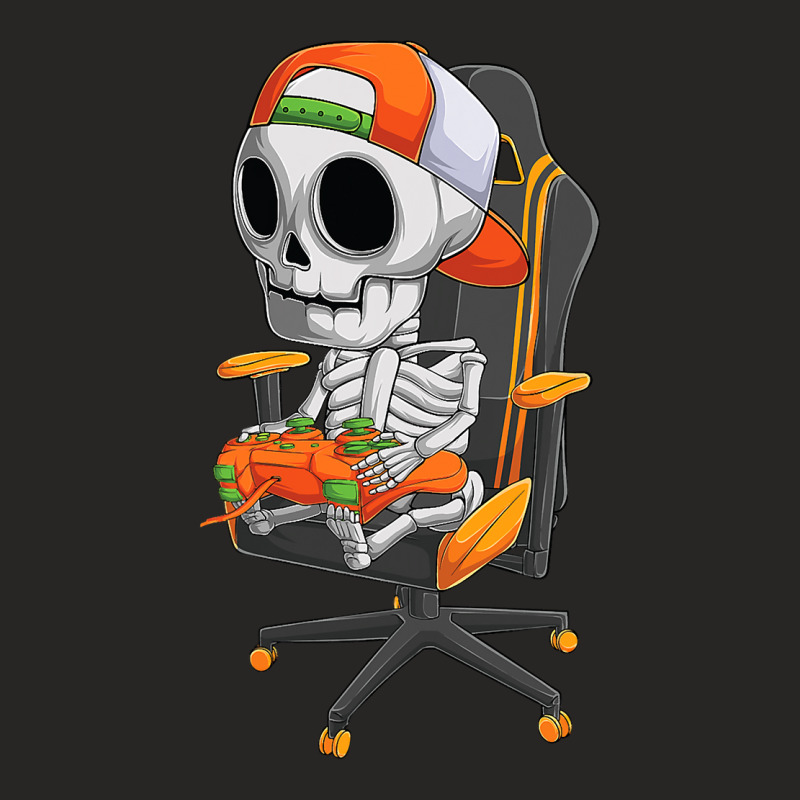 Halloween Skeleton Gamer Video Gaming Boys Men Kids Teens Ladies Fitted T-Shirt by Haley1989 | Artistshot