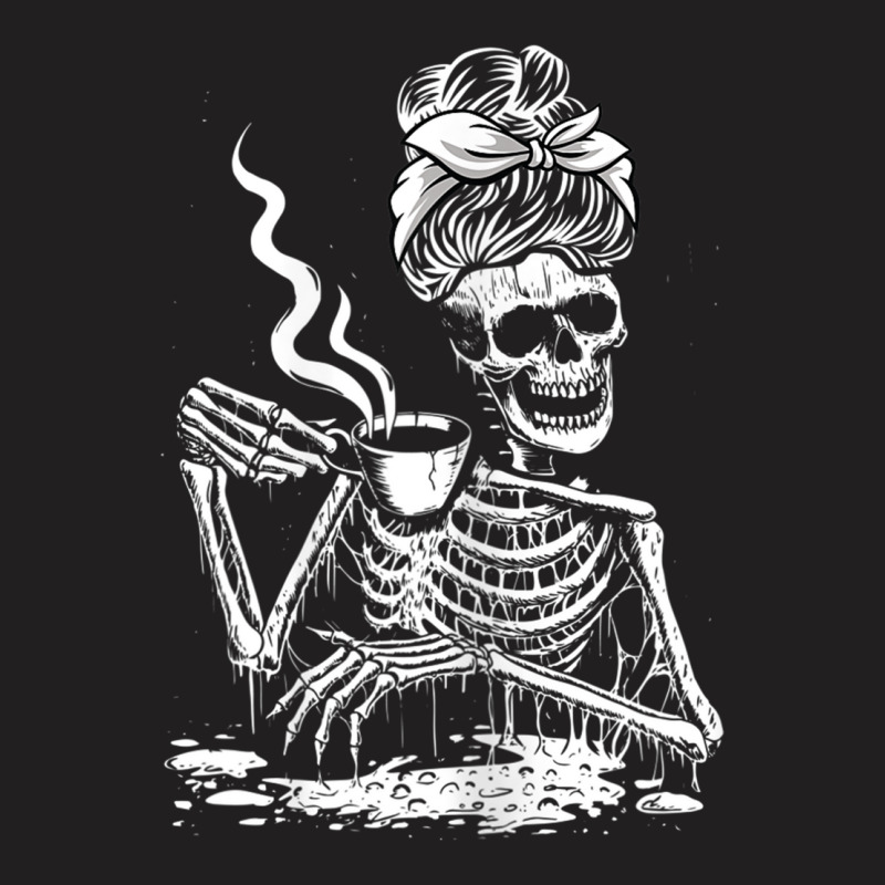 Womens Coffee Drinking Skeleton Lazy Diy Halloween Costume Women T-shirt | Artistshot