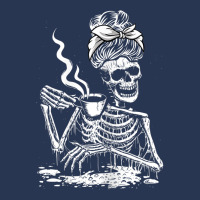 Womens Coffee Drinking Skeleton Lazy Diy Halloween Costume Women Men Denim Jacket | Artistshot