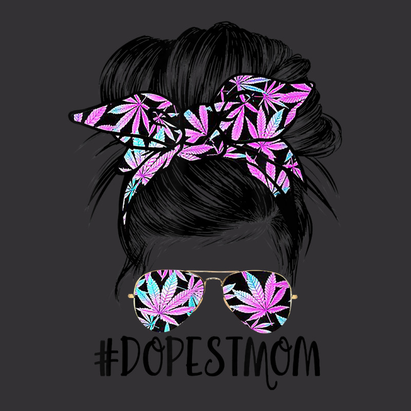 Womens Messy Bun Dopest Mom Weed Cannabis Vintage Retro Vintage Short | Artistshot