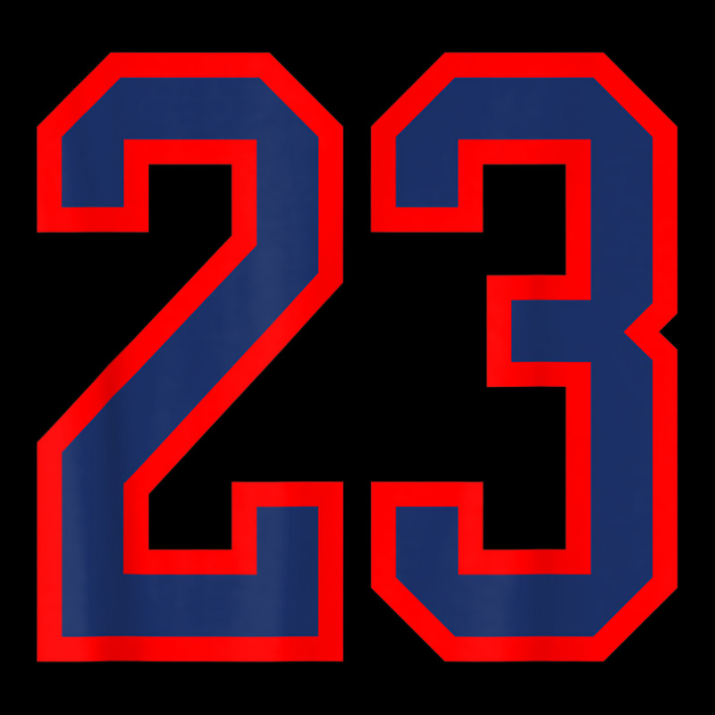 Jersey Number #23 Red Blue Sports Birthday Lucky Number 23 Long Sleeve Baby Bodysuit by Outpost | Artistshot