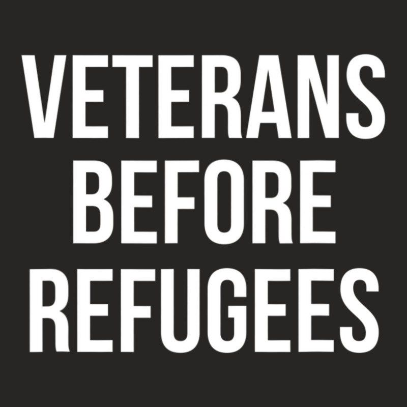 Veterans Before Refugees Political Ladies Fitted T-Shirt by atereabag | Artistshot