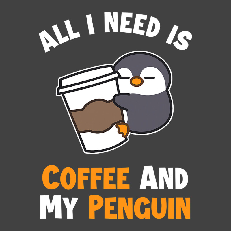 Coffee And My Penguin Sea Bird King Emperor Penguin Vintage T-Shirt by cm-arts | Artistshot