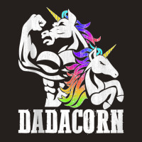 Manly Unicorn Muscle Dad And Daughter Dadacorn Fathers Day Tank Top Tank Top | Artistshot