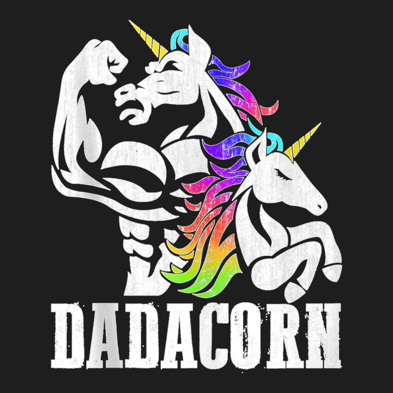 Manly Unicorn Muscle Dad And Daughter Dadacorn Fathers Day Tank Top Classic T-shirt | Artistshot