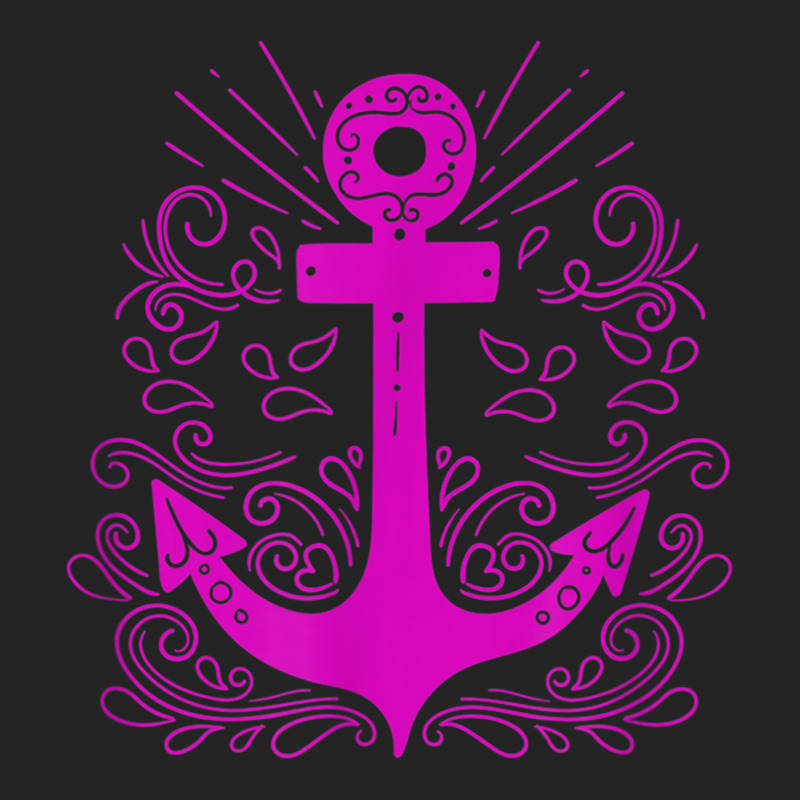 Hot Pink Anchor Sail Sailing T Shirt 3/4 Sleeve Shirt | Artistshot