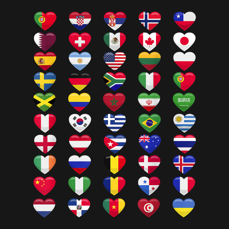 Custom 50 Heart-shaped Country Flags Flags Of The Countries 50 Flag ...