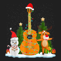 Guitar Christmas Lights Reindeer Snowman Family Matching Ladies Polo Shirt | Artistshot