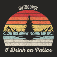 Vintage Retro I Am Outdoorsy Drink On Patios Ladies Fitted T-shirt | Artistshot