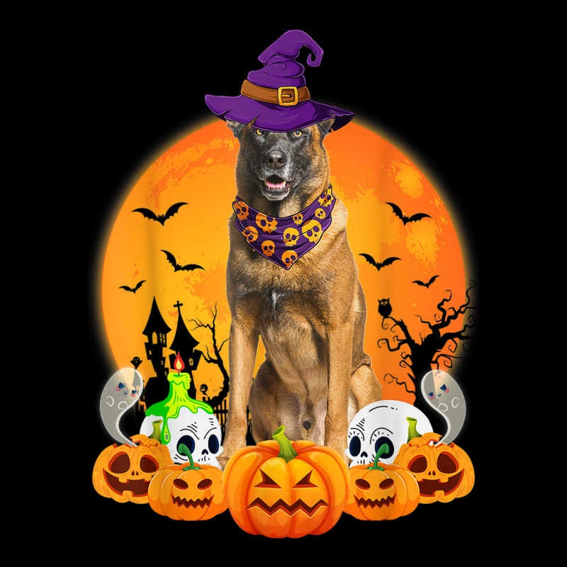 Scary Pumpkin Skull Witch Belgian Malinois Dog Halloween Youth Sweatshirt by Complete | Artistshot