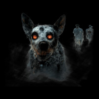 Australian Cattle Dog Trotting Through Zombie With Red Eyes Pocket T-shirt | Artistshot