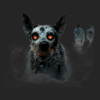 Australian Cattle Dog Trotting Through Zombie With Red Eyes Unisex Hoodie | Artistshot