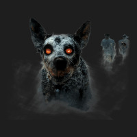 Australian Cattle Dog Trotting Through Zombie With Red Eyes Classic T-shirt | Artistshot