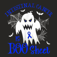 Intestinal Cancer Is Boo Sheet Blue Ribbon Halloween Ladies Fitted T-shirt | Artistshot