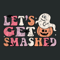 Let’s Get Smashed Halloween Ghost And Pumpkin Women's Triblend Scoop T-shirt | Artistshot