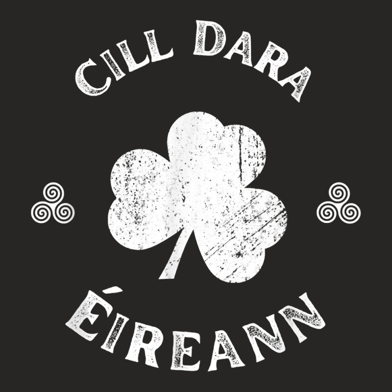 Cill Dara Kildare Gaelic Football Hurling Shamrock Vintage T Shirt Ladies Fitted T-Shirt by cm-arts | Artistshot