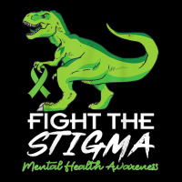 Fight Stigma Mental Health Awareness Lime Green Dinosaur T Shirt Baby Beanies | Artistshot