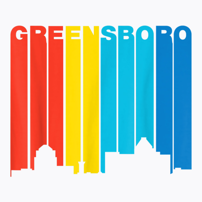 Retro 1970's Style Greensboro North Carolina Skyline T Shirt T-shirt | Artistshot