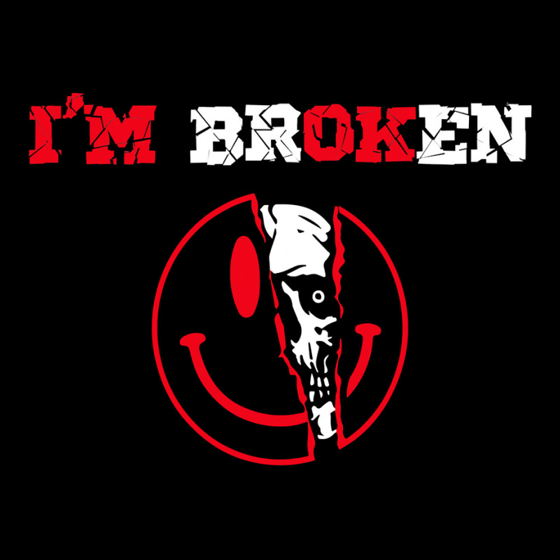 Confused Smile I'm Broken Invisible Illness I'm Ok Broken Lightweight Hoodie by cm-arts | Artistshot