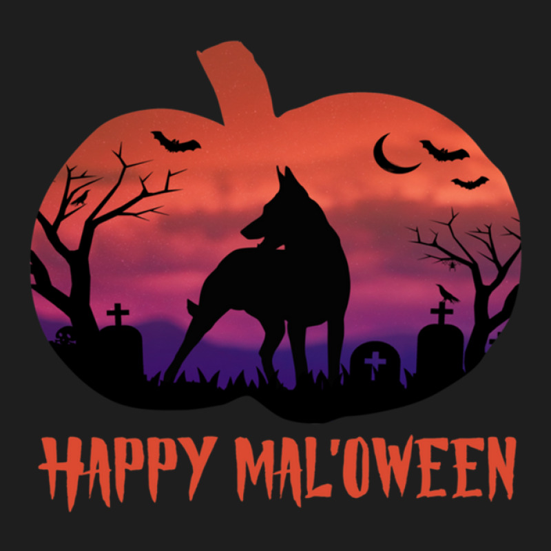 Happy Mal'oween - Belgian Malinois Halloween Dog Gift Classic T-shirt by KennethSteele | Artistshot