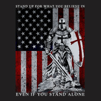 Knight Templar American Flag Crusader T-shirt | Artistshot