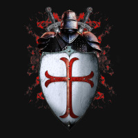 Knights Templar Flag Helmet Cross Sword Gift Landscape Canvas Print | Artistshot