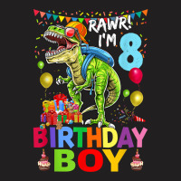 Rawr! I'm 8 Birthday Boy Dinosaur T-rex Themed 8th Birthday T-shirt | Artistshot