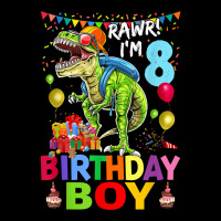 Rawr! I'm 8 Birthday Boy Dinosaur T-rex Themed 8th Birthday Pocket T-shirt | Artistshot