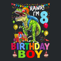 Rawr! I'm 8 Birthday Boy Dinosaur T-rex Themed 8th Birthday Crewneck Sweatshirt | Artistshot