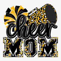 Cheer Mom Black Gold Leopard Cheer Poms & Megaphone T Shirt Ladies Fitted T-shirt | Artistshot