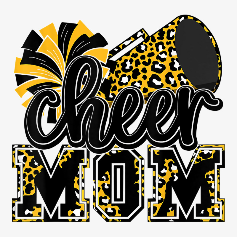 Cheer Mom Black Gold Leopard Cheer Poms & Megaphone T Shirt Ladies Fitted T-Shirt by cm-arts | Artistshot