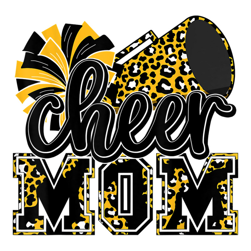 Cheer Mom Black Gold Leopard Cheer Poms & Megaphone T Shirt Women's Pajamas Set by cm-arts | Artistshot