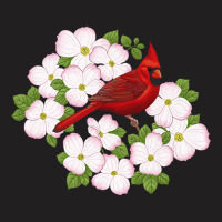 Red Cardinal Bird & Pink Dogwood Flower T-shirt | Artistshot