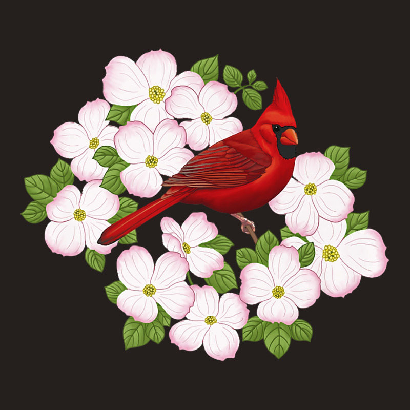 Red Cardinal Bird & Pink Dogwood Flower Tank Top | Artistshot