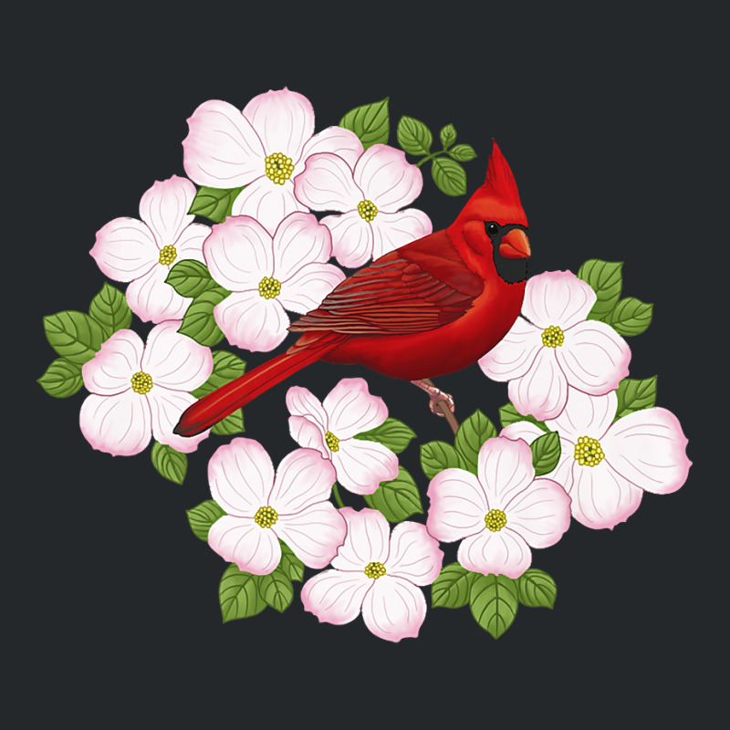 Red Cardinal Bird & Pink Dogwood Flower Crewneck Sweatshirt | Artistshot