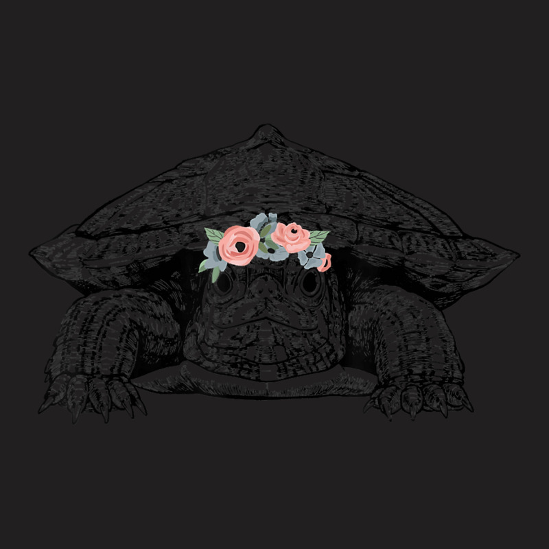 Red Eared Slider Turtle With Floral Headband T-shirt | Artistshot