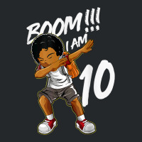 Boom I'm 10 Year Old Black Boy Dabbing 10th Birthday Party Crewneck Sweatshirt | Artistshot