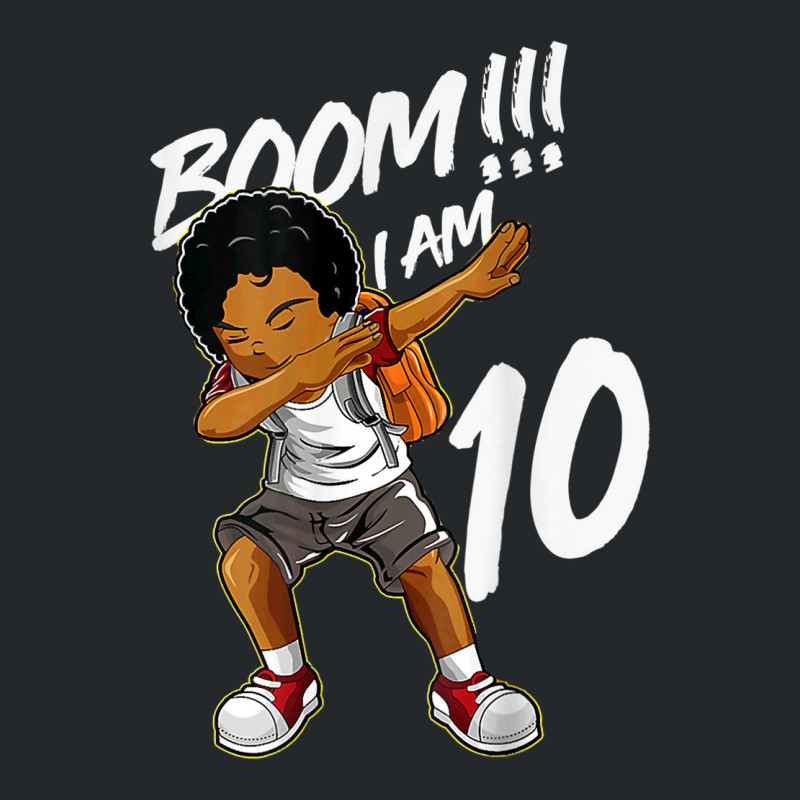 Boom I'm 10 Year Old Black Boy Dabbing 10th Birthday Party Crewneck Sweatshirt | Artistshot