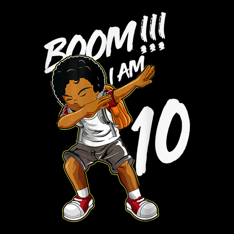 Boom I'm 10 Year Old Black Boy Dabbing 10th Birthday Party Men's 3/4 Sleeve Pajama Set | Artistshot