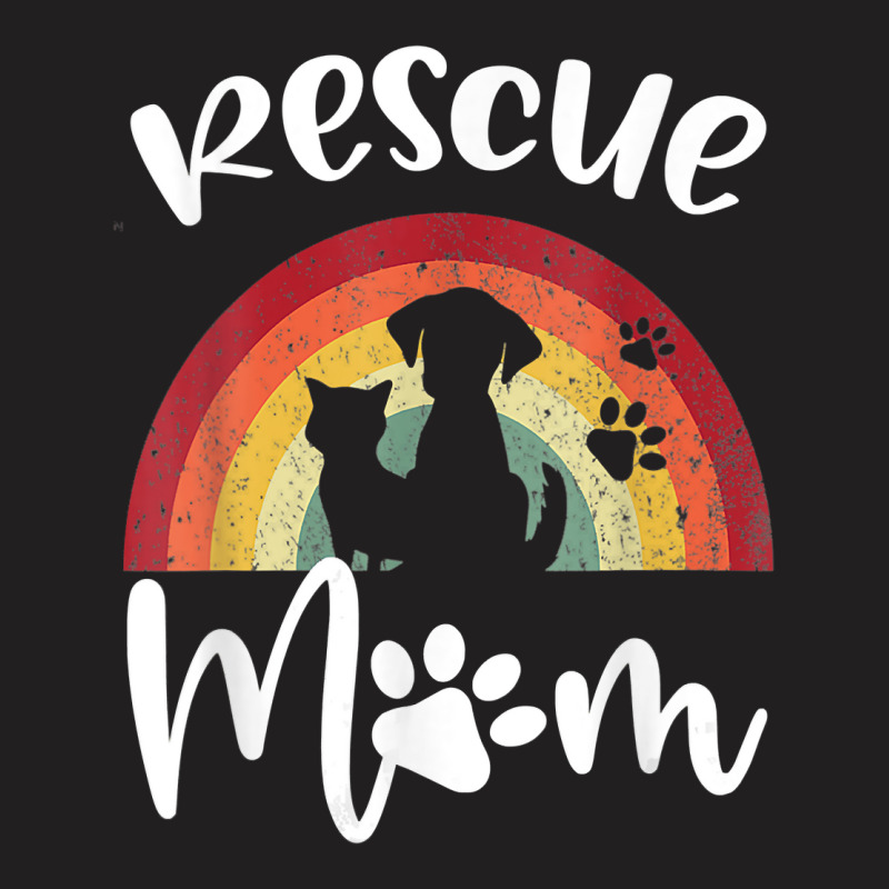 Rescue Mom Dog And Cat Rainbow Vintage V Neck T-shirt | Artistshot