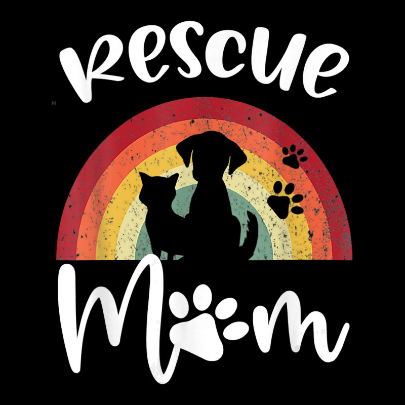 Rescue Mom Dog And Cat Rainbow Vintage V Neck Men's Long Sleeve Pajama Set | Artistshot