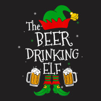 The Beer Drinking Elf Matching Family Drinker Merry Xmas Day T-shirt | Artistshot