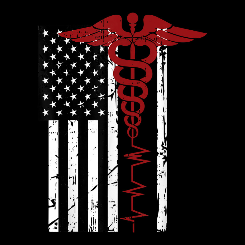 Usa Flag Medical Symbol Black Patriotic Caduceus Nurse Gift V-neck Tee | Artistshot