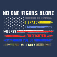 No-one Fight Alone First-responder Heroes Usa American Flag Men Denim Jacket | Artistshot