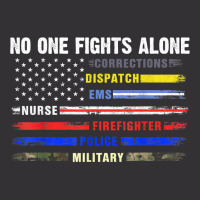 No-one Fight Alone First-responder Heroes Usa American Flag Vintage Hoodie | Artistshot