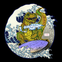 Surfing T-rex With A Gun, Surfing T-rex, Gigantic Surfing T-rex, Surfi Youth Zipper Hoodie | Artistshot