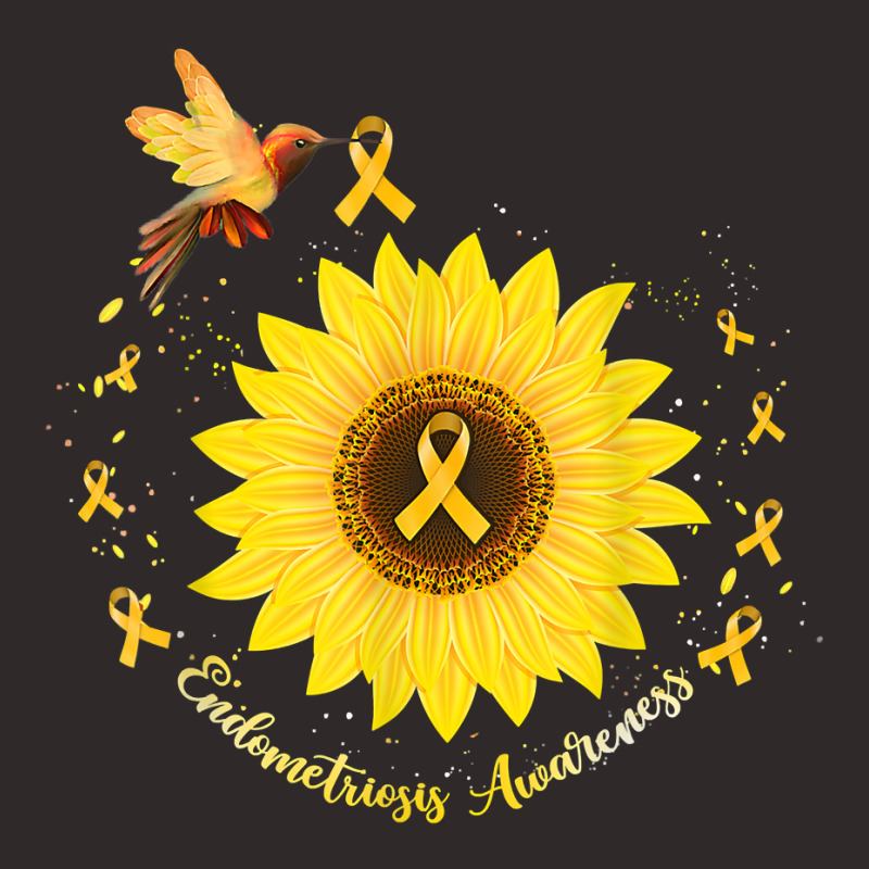 Hummingbird Sunflower Yellow Ribbon Endometriosis Awareness T Shirt Racerback Tank by cm-arts | Artistshot