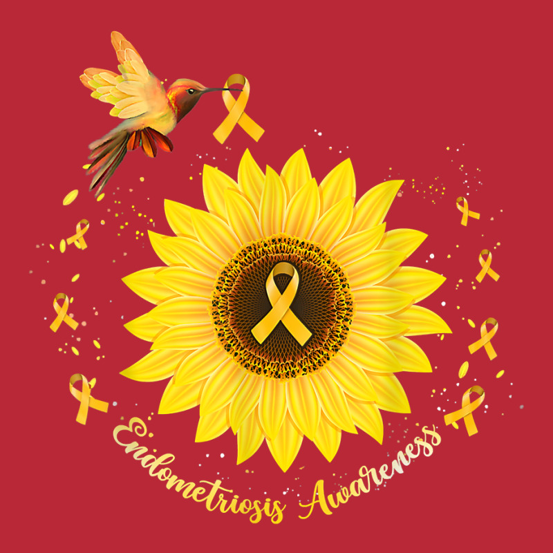 Hummingbird Sunflower Yellow Ribbon Endometriosis Awareness T Shirt Women's V-Neck T-Shirt by cm-arts | Artistshot