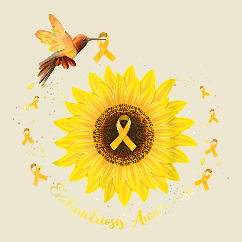 Hummingbird Sunflower Yellow Ribbon Endometriosis Awareness T Shirt Cropped Hoodie by cm-arts | Artistshot